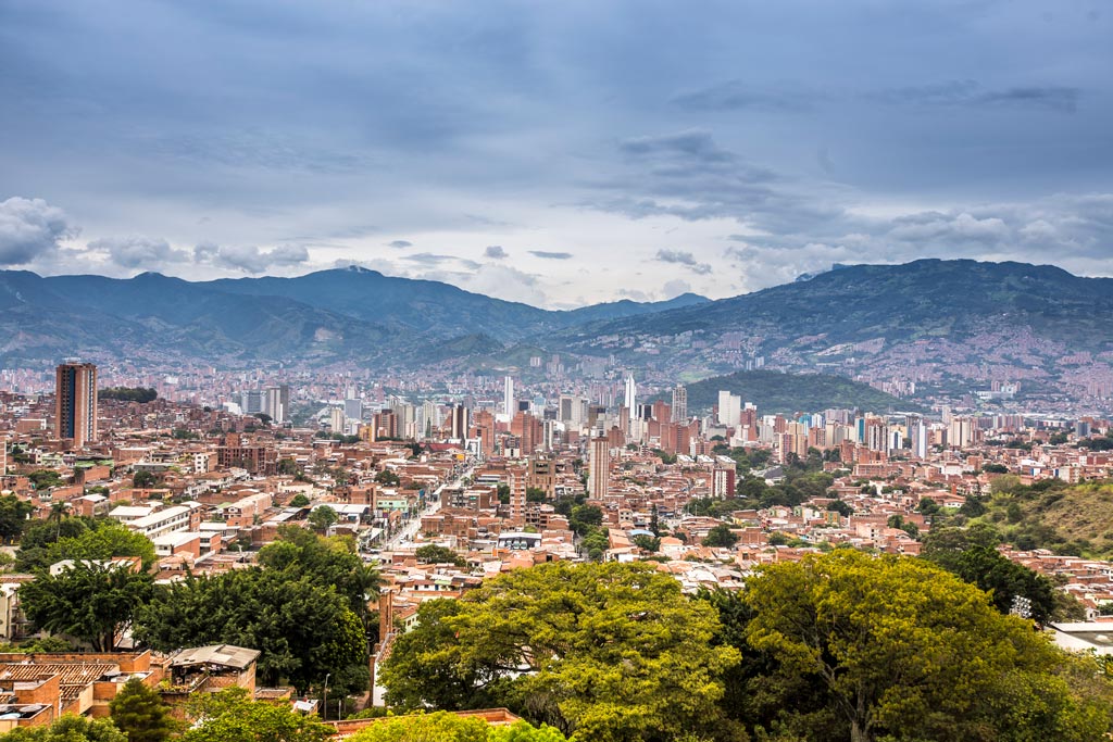 Panorámica del centro de la ciudad de Medellín