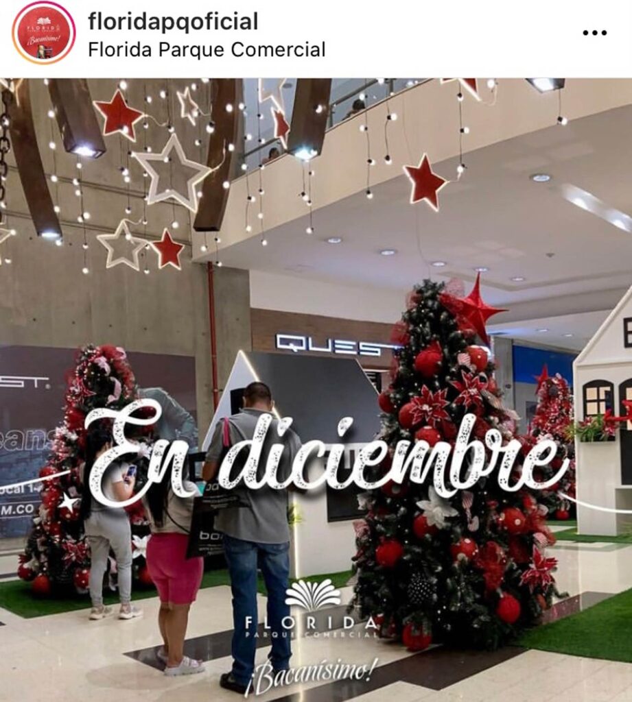 Centros y sitios comerciales en línea con la Navidad