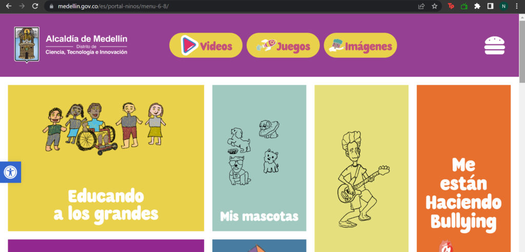 Sitio web de los niños