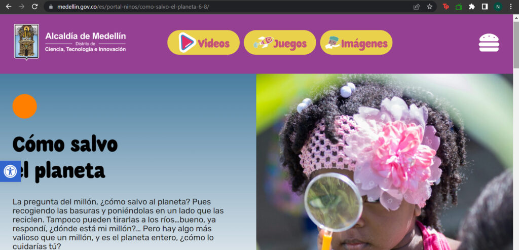 Sitio web de los niños