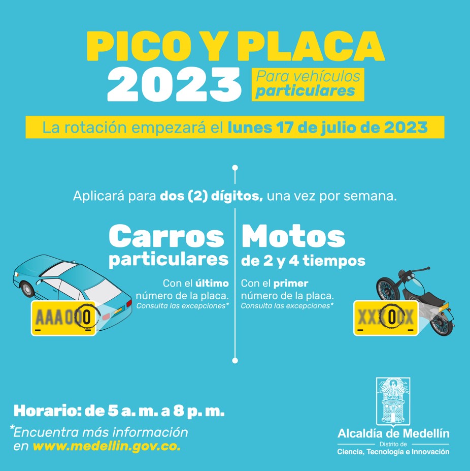 Información pico y placa segundo semestre 2023