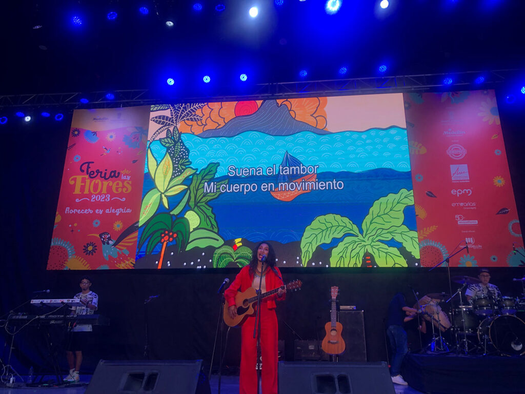 La agrupación Pahyé en el escenario Góspel Park de la Feria de Flores 2023.