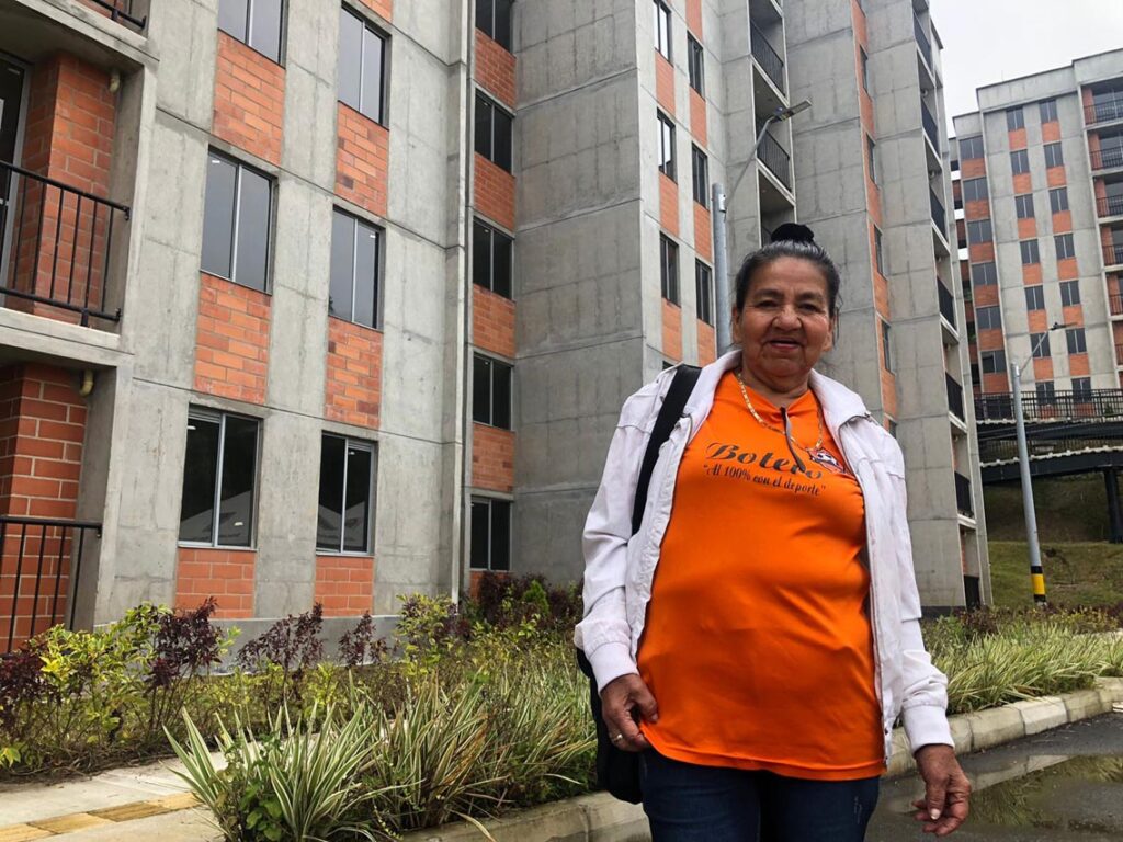 Luz Elena Quintana, beneficiaria del proyecto de vivienda El Triunfo.