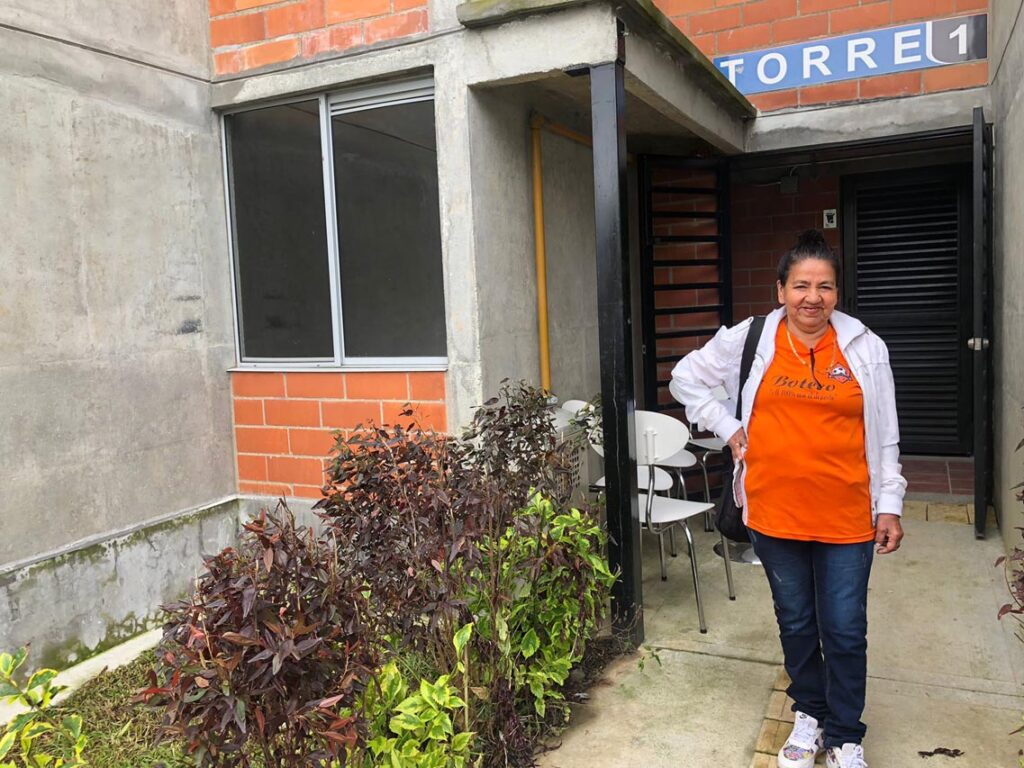 Luz Elena Quintana, beneficiaria del proyecto de vivienda El Triunfo.