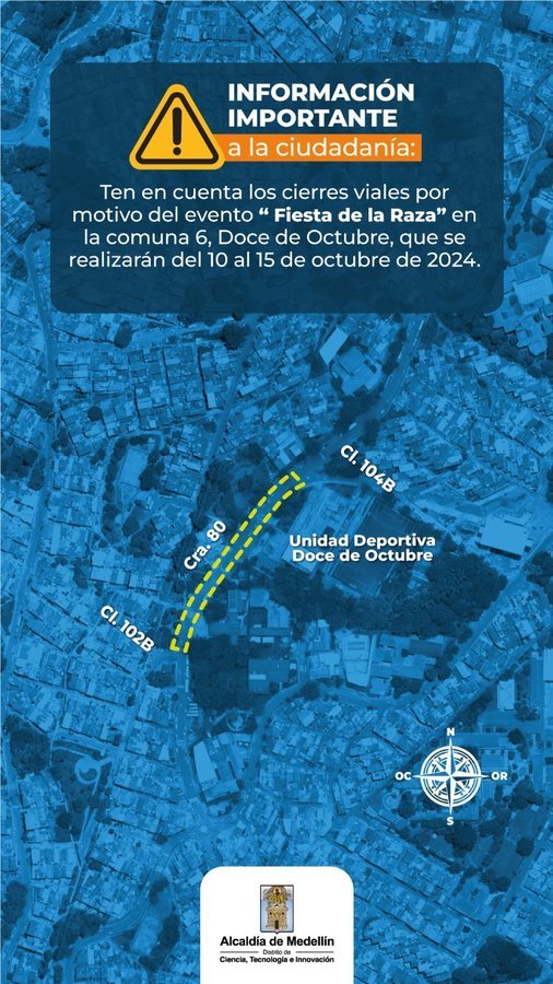 Este fin de semana habrá cierres viales por evento deportivo y celebración de la Fiesta de la Raza