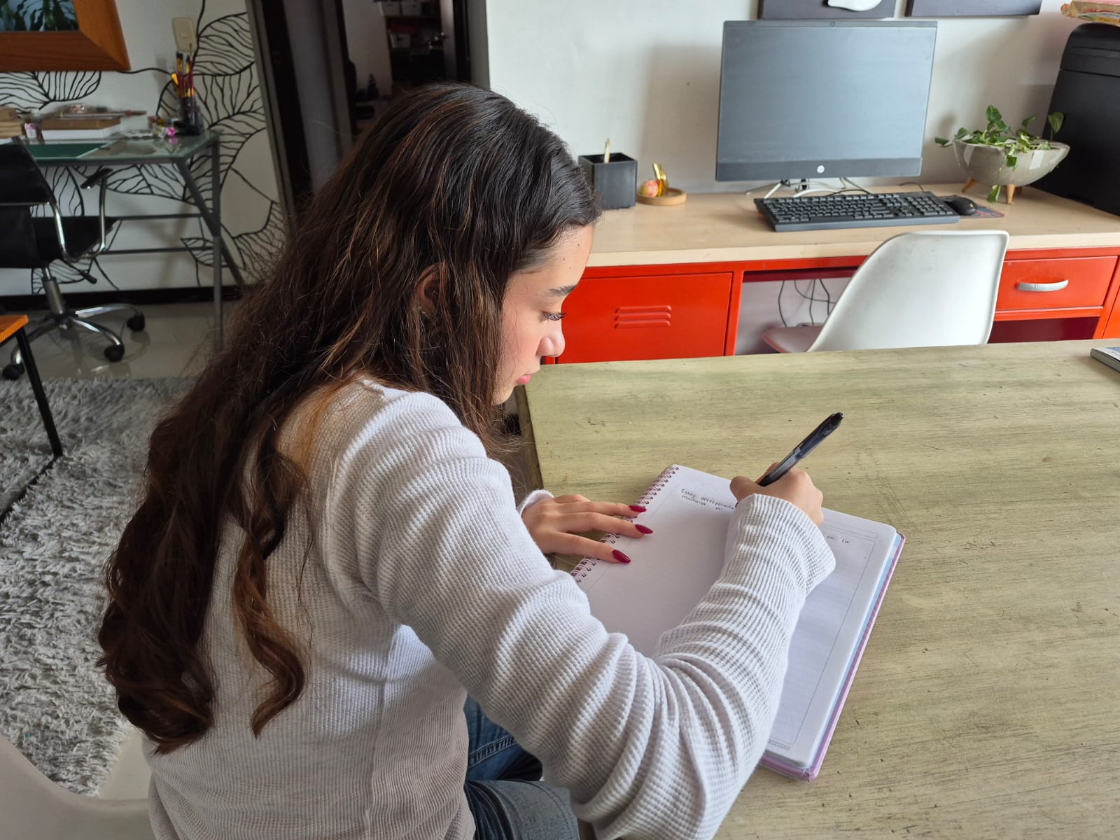 Luciana es disciplinada. Además de leer y escribir, le gustan los números y la música.