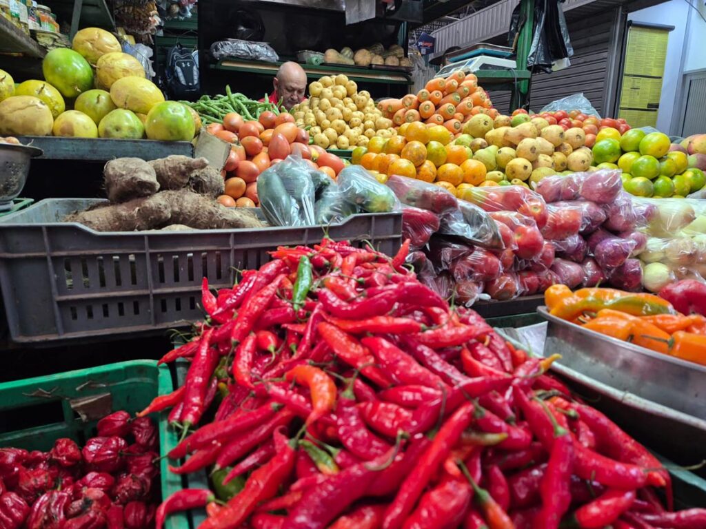 Productos de la Plaza Minorista expuestos al público