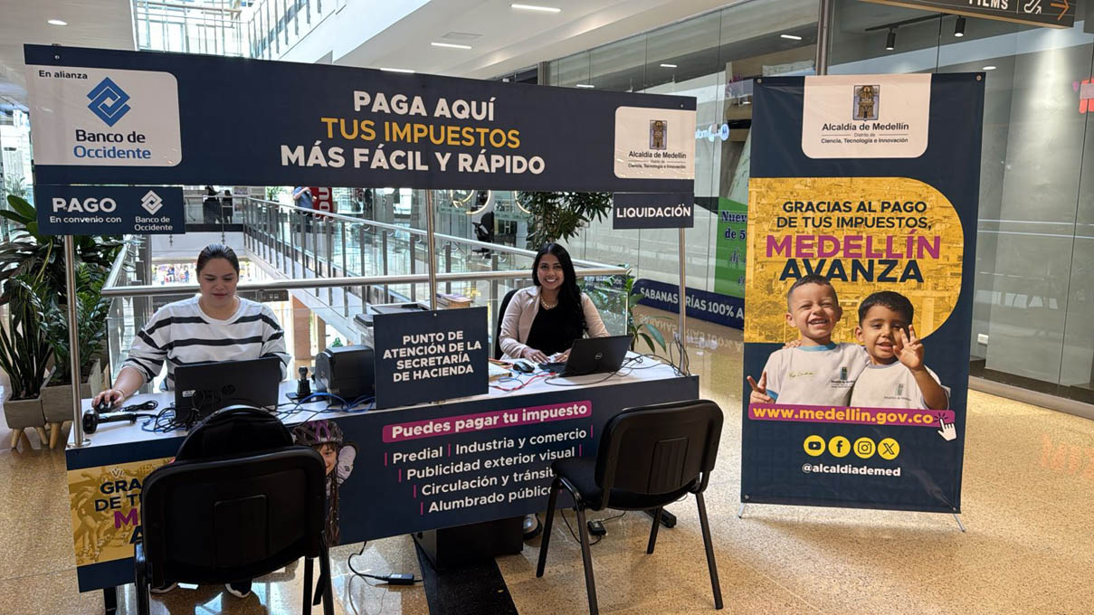 La Alcaldía de Medellín abre nuevos puntos para pago de impuestos en centros comerciales