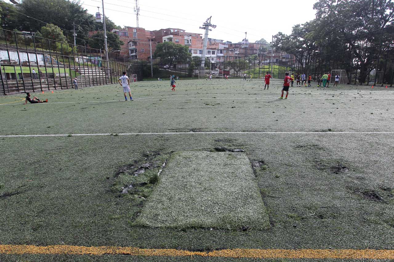 Así se veía la cancha del Doce de Octubre