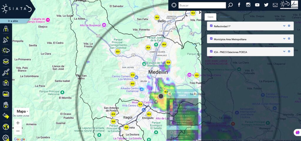 Imagen SIATA Medellín