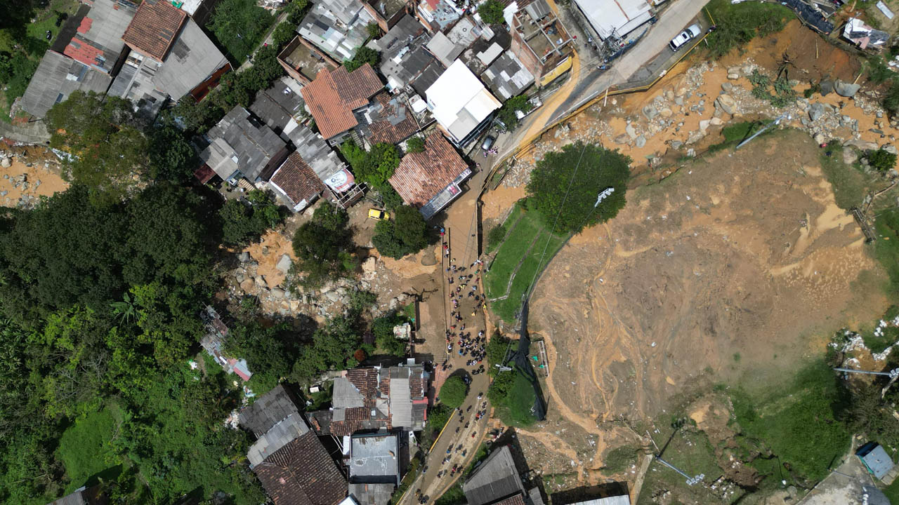 Imagen panorámica de afectaciones por lluvias en Altavista 1