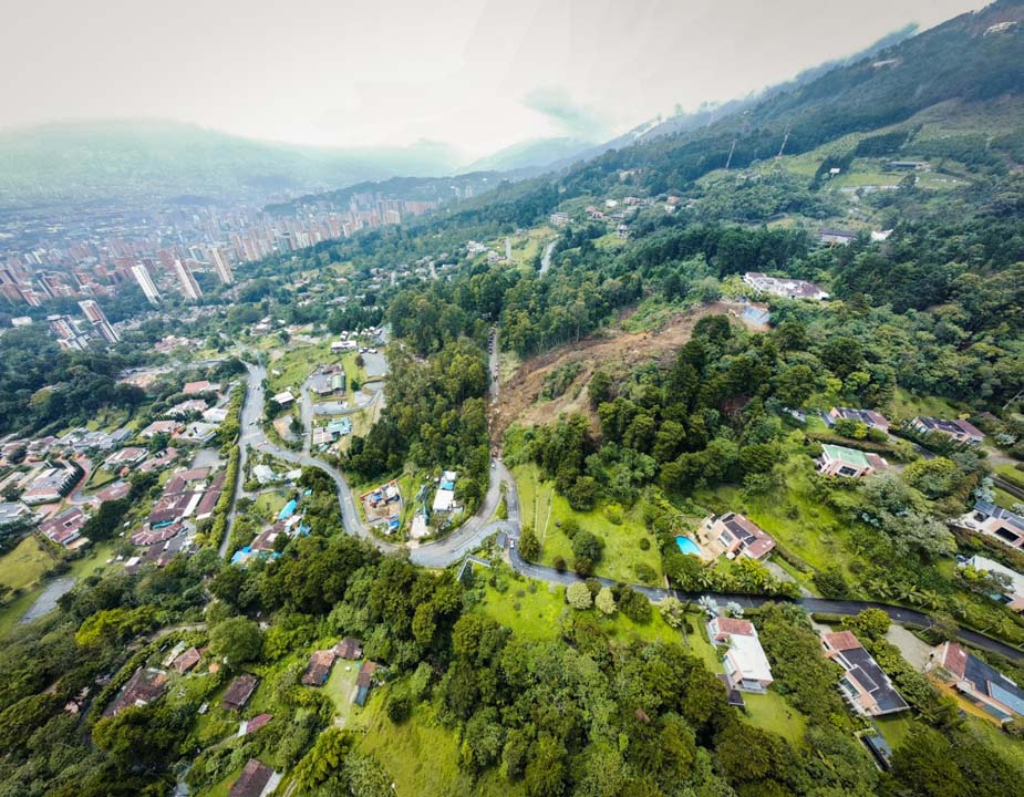Imagen panorámica derrumbe Los Balsos