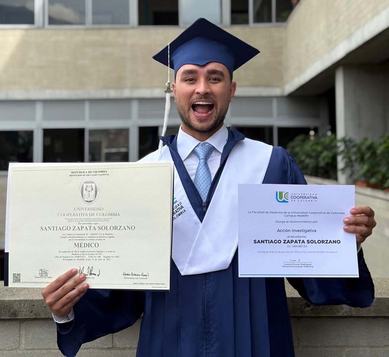 Imagen con apoyo de Sapiencia, Santiago Zapata logró su sueño de ser médico (1)