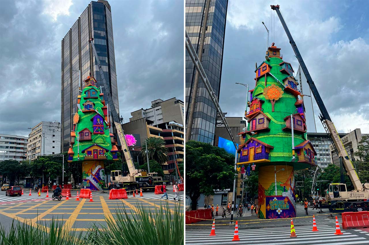 La avenida La Playa está decorada entre el teatro Pablo Tobón Uribe y Junín. El recorrido tiene nueve pasacalles, de 50 metros de alto por 11.67 metros de anchos, decorados con detalles relacionados con los 350 años de Medellín, los 70 años de EPM, la Navidad en los barrios de Medellín, la Feria de las Flores y los corregimientos de Altavista, San Antonio de Prado, San Cristóbal, San Sebastián de Palmitas y Santa Elena. Complementa la iluminación una cortina de flores que se extiende por todo el recorrido.