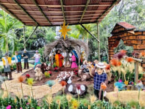 Imagen de pesebre de silleteros en Pueblito Paisa