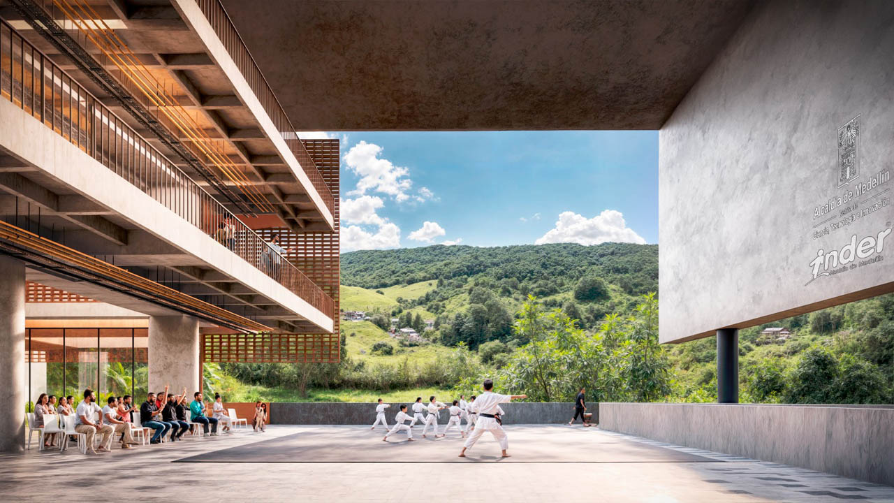 Render de infraestructura de un ReCreo Deportivo