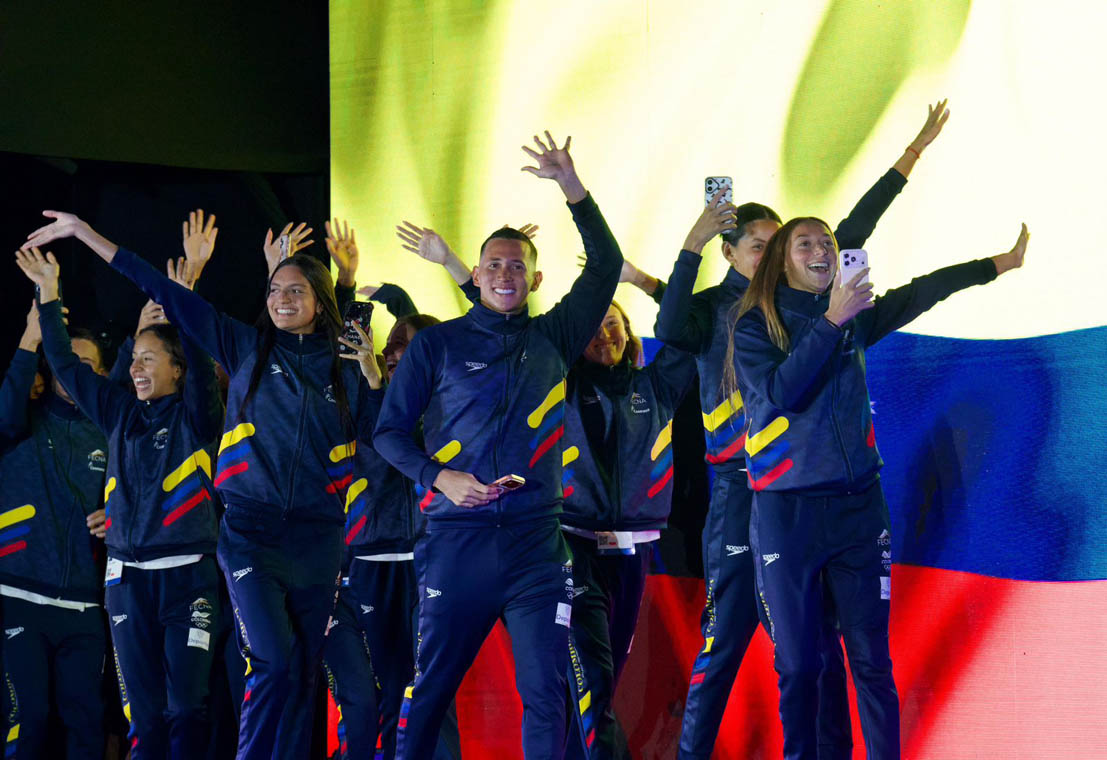 Imagen de la delegación Colombiana en Copa Mundo de Natación Artística