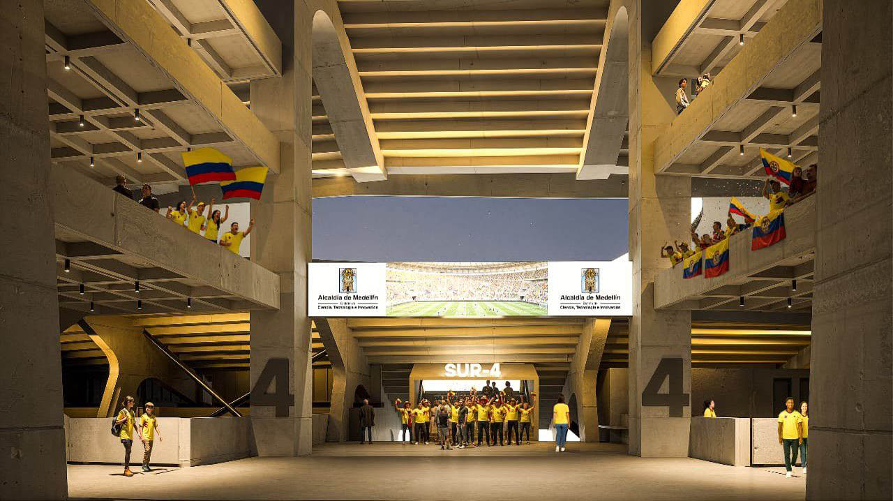 Render interior de renovación del Estadio Atanasio Girardot