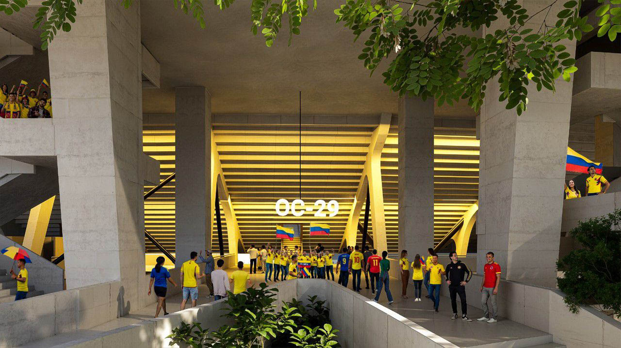 Render interior de renovación del Estadio Atanasio Girardot