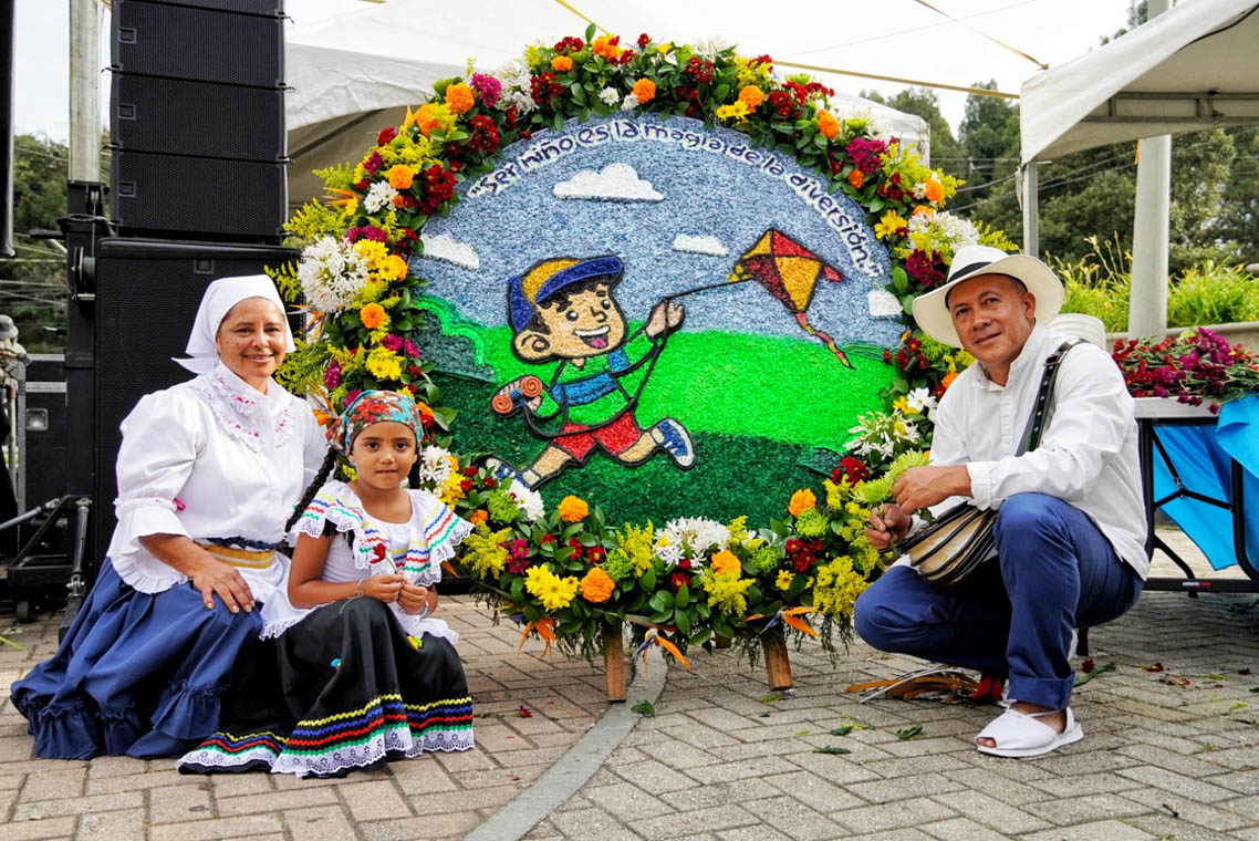 Imagen de familia silletera con silleta