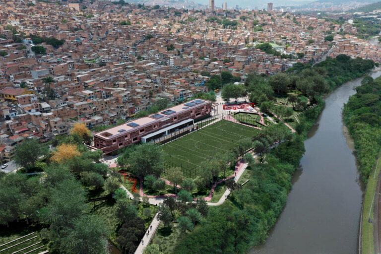 Render panorámico de Buen Comienzo en Primavera Norte