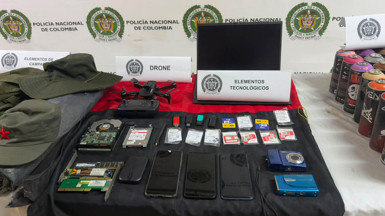 Imagen de evidencia retenida a persona capturada