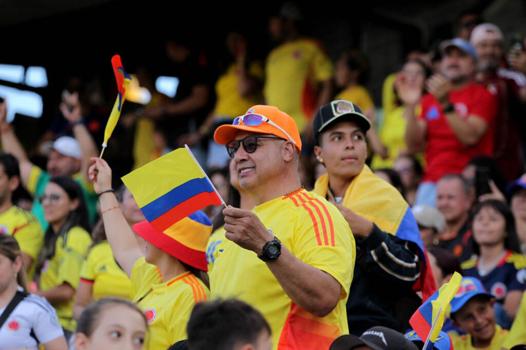 Imagen de hinchas de la selección Colombia en la tribuna