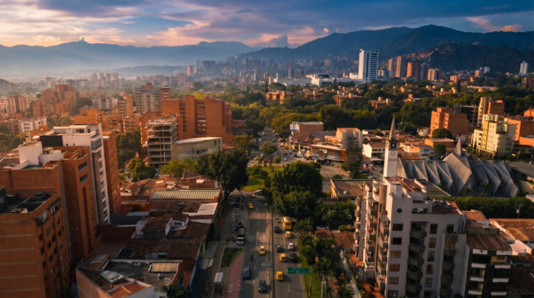 Imagen panorámica de Medellín