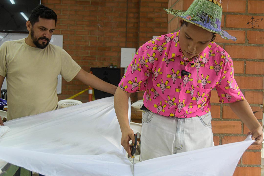 Artista trabajando