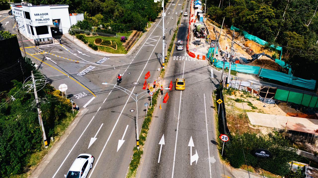 Imagen panorámica de obras en la vía