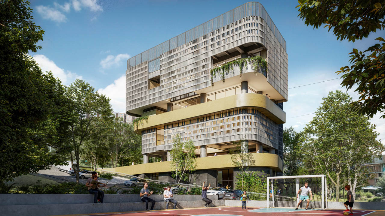 Render fachada del Recreo Brisas