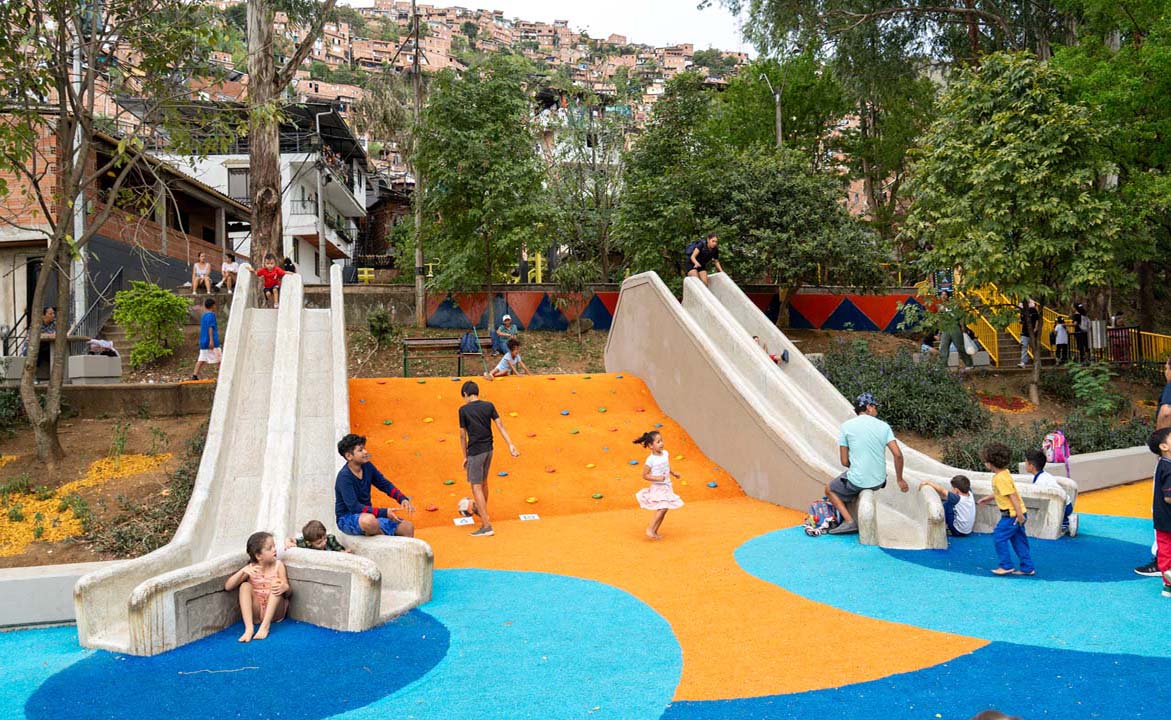 Imagen parque de Medellín que volvió a tener vida
