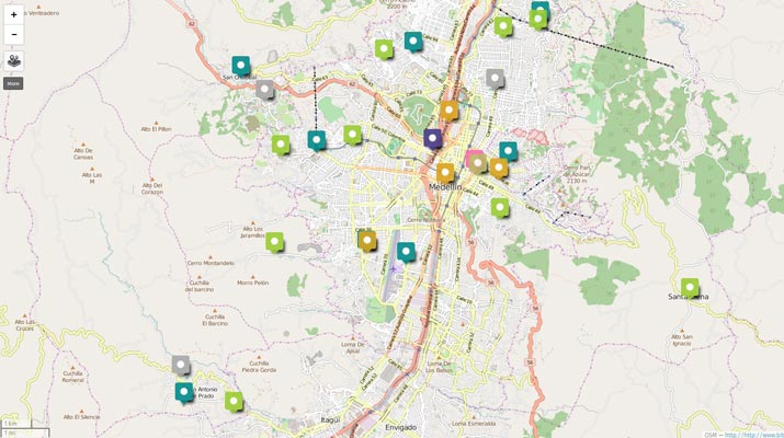 Mapa de bibliotecas en la ciudad