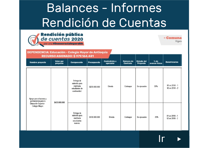 Balances - Informes Rendición de Cuentas